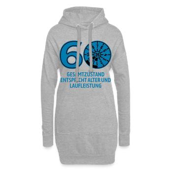 HU Juli 2026 - 60 Jahre - Geburtstag Geschenk - Hoodie-Kleid - Grau meliert - Vorne