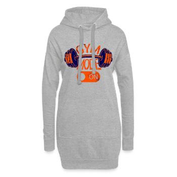 Gym Mode On  Workout-Design - Hoodie-Kleid - Grau meliert - Vorne