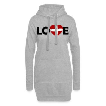 England Herz Pinselstrich Kreuz - Hoodie-Kleid - Grau meliert - Vorne