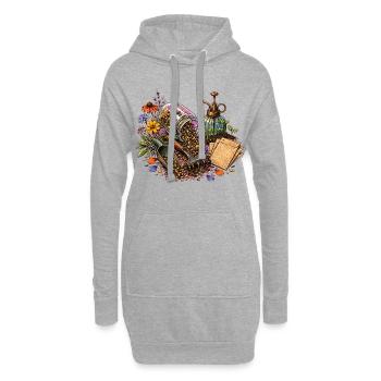 Blumenerde Gärtnern Garten Natur Blumen Pflanzen - Hoodie-Kleid - Grau meliert - Vorne