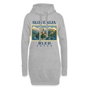 Slowenien Bled Vintage Reisemarke - Hoodie-Kleid - Grau meliert - Vorne