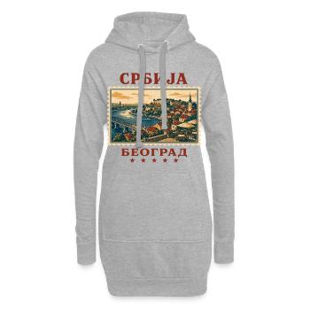 Serbien Belgrad Vintage Reisemarke - Hoodie-Kleid - Grau meliert - Vorne