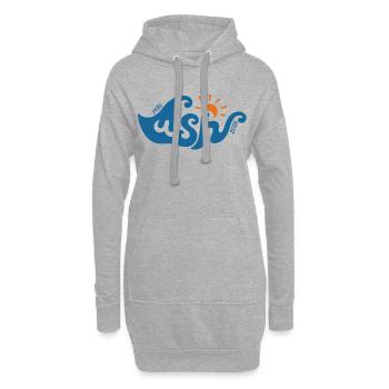 WSH Vague bleue - Sweat-shirt à capuche long Femme - gris chiné - Devant