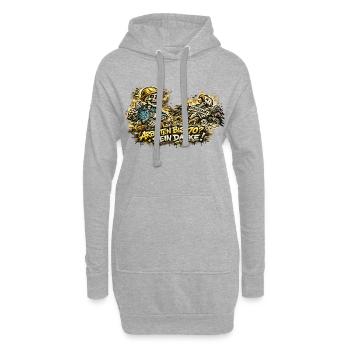 Arbeiten70? Nein Danke - Hoodie-Kleid - Grau meliert - Vorne