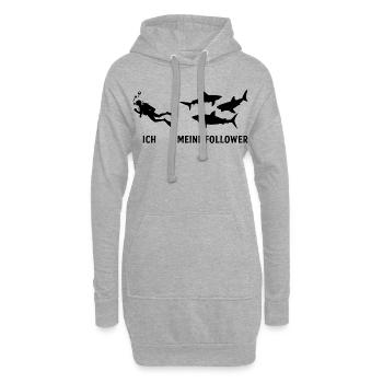 ich und Meine Follower Taucher Tauchen  - Hoodie-Kleid - Grau meliert - Vorne
