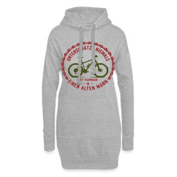 Nie Unterschätzen Alten Mann Mit Fahrrad - Hoodie-Kleid - Grau meliert - Vorne