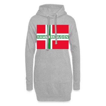 Hammerknuden Bornholm Flagge - Hoodie-Kleid - Grau meliert - Vorne