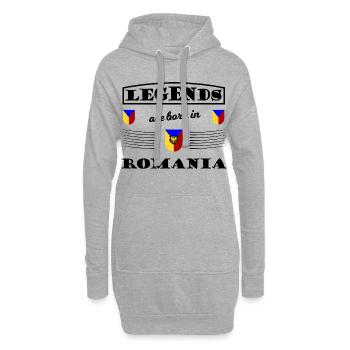 Dreifarbiges Rumänien Wappenmotiv - Hoodie-Kleid - Grau meliert - Vorne
