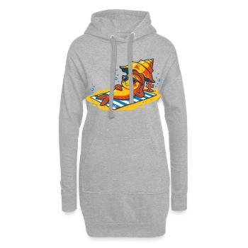 Fish sunbathing - Hoodie Dress - heather grey - Front