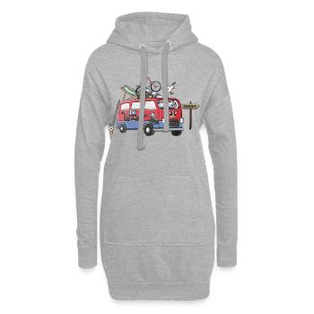 Dänemark Camper Motiv Vanlife Camping Urlaub - Hoodie-Kleid - Grau meliert - Vorne