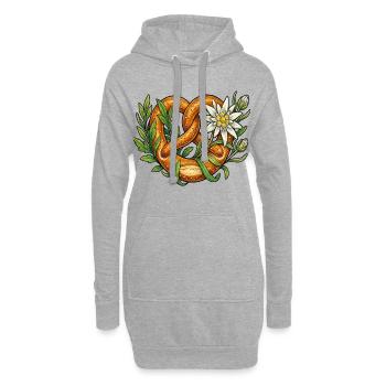 Remplacement des costumes traditionnels du Pretzel Edelweiss Festival Folklorique - Sweat-shirt à capuche long Femme - gris chiné - Devant