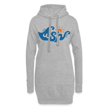 La vague bleue de Windsurfing Hargen - Sweat-shirt à capuche long Femme - gris chiné - Devant
