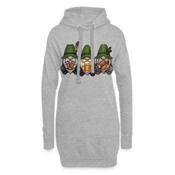 Festival Folklorique des Gnomes Éclipsés Costumes Traditionnels Cadeau de remplacement - Sweat-shirt à capuche long Femme - gris chiné - Devant