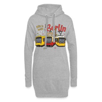 Ditt is mein Berlin - Hoodie-Kleid - Grau meliert - Vorne