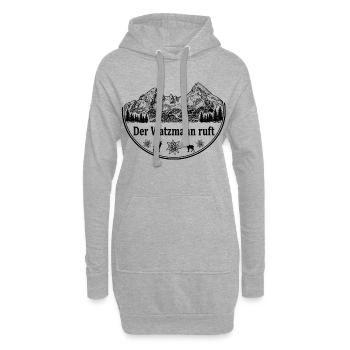 Watzmann T-Shirt – Der Watzmann ruft – Berg-Design - Hoodie-Kleid - Grau meliert - Vorne