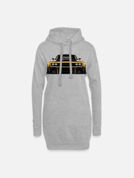 PROJECT No.001 – Master Hero | Premium Automotive - Hoodie-Kleid - Grau meliert