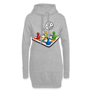 Happy Board und Cube - Hoodie-Kleid - Grau meliert - Vorne