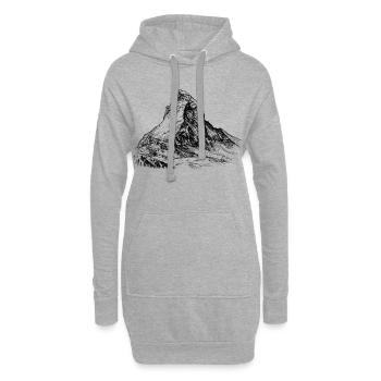 Silhouette du Cervin | Sommet alpin légendaire - Sweat-shirt à capuche long Femme - gris chiné - Devant
