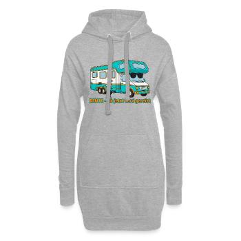 Lustiges Rente Geschenk - Retro Camper - Hoodie-Kleid - Grau meliert - Vorne