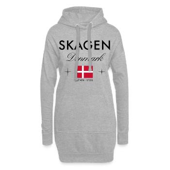 Skagen, Danemark, coordonnées, voyage, souvenir - Sweat-shirt à capuche long Femme - gris chiné - Devant