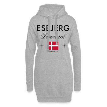 Esbjerg Danemark Coordonnées Souvenir de voyage - Sweat-shirt à capuche long Femme - gris chiné - Devant