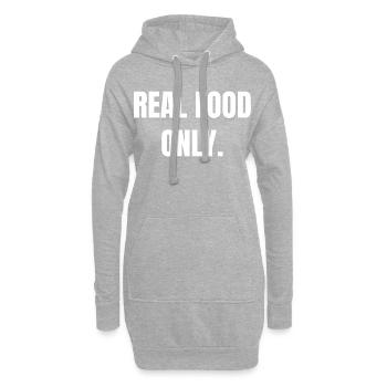 NOURRITURE RÉELLE UNIQUEMENT | Lifestlye carnivore à base de viande - Sweat-shirt à capuche long Femme - gris chiné - Devant