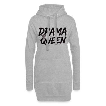 Drama Queen mit Krone  - Hoodie-Kleid - Grau meliert - Vorne