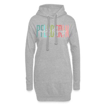 Aidant au design du cœur - Sweat-shirt à capuche long Femme - gris chiné - Devant