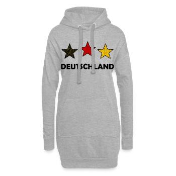 Drei farbige Sterne Deutschland - Hoodie-Kleid - Grau meliert - Vorne