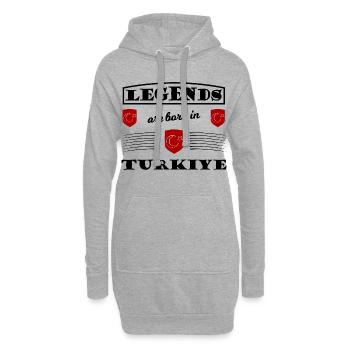Roter Schild Türkei - Hoodie-Kleid - Grau meliert - Vorne