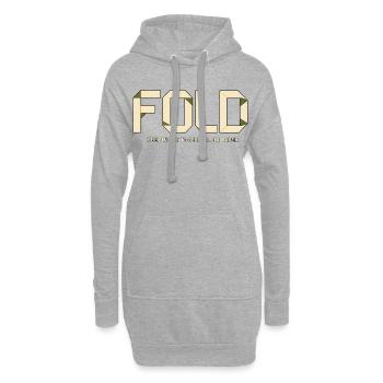 AUDACE – Je tiens bon. Du moins sur le papier - Sweat-shirt à capuche long Femme - gris chiné - Devant