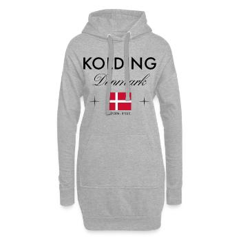 Kolding, Danemark, coordonnées, voyage, souvenir - Sweat-shirt à capuche long Femme - gris chiné - Devant