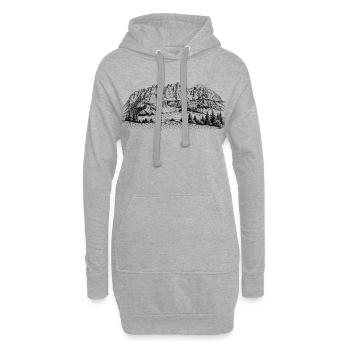 Silhouette Wilder Kaiser | Kaisergebirge Design | - Sweat-shirt à capuche long Femme - gris chiné - Devant