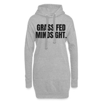 GRASS-FED MINDSET | Carnivore Ancestral Lifestyle - Hoodie-Kleid - Grau meliert - Vorne