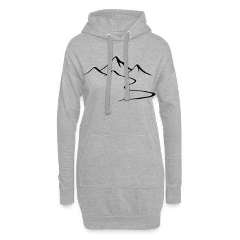 Silhouette du contour des montagnes - Sweat-shirt à capuche long Femme - gris chiné - Devant