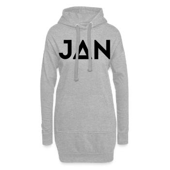 Vorname Jan - Hoodie-Kleid - Grau meliert - Vorne