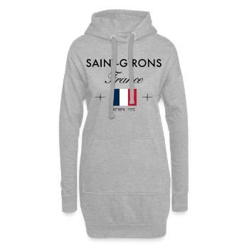 Saint Girons Frankreich Koordinaten Reise Souvenir - Hoodie-Kleid - Grau meliert - Vorne