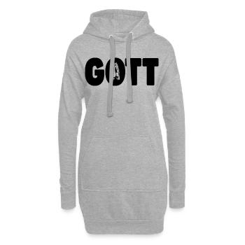 Dieu - Prière - Mains en prière - Sweat-shirt à capuche long Femme - gris chiné - Devant