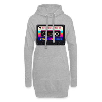 Retro Kassette Pixel Kunst - Hoodie-Kleid - Grau meliert - Vorne