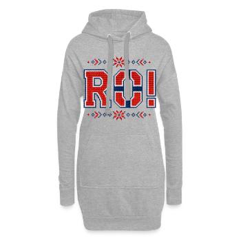 RO! Norvège 2026 Broderie - Sweat-shirt à capuche long Femme - gris chiné - Devant