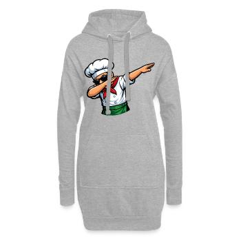 Dabping de la pizzaiole italienne - Sweat-shirt à capuche long Femme - gris chiné - Devant