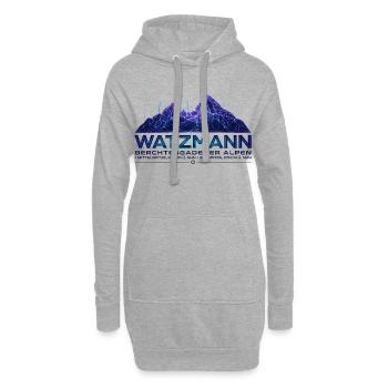 Watzmann Cyberpunk Silhouette | Neon Future  - Hoodie-Kleid - Grau meliert - Vorne