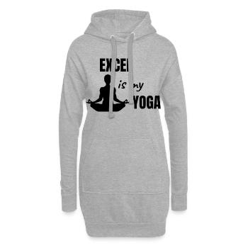 Excel Is My Yoga - Lustiges Büro Geschenk - Hoodie-Kleid - Grau meliert - Vorne