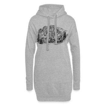 Schermberg Silhouette  Hetzau Totes Gebirge Design - Hoodie-Kleid - Grau meliert - Vorne