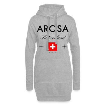 Arosa Suisse Coordonnées Souvenir de voyage - Sweat-shirt à capuche long Femme - gris chiné - Devant