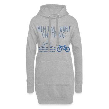 Blue Beach Bike Minimal Print - Sweat-shirt à capuche long Femme - gris chiné - Devant