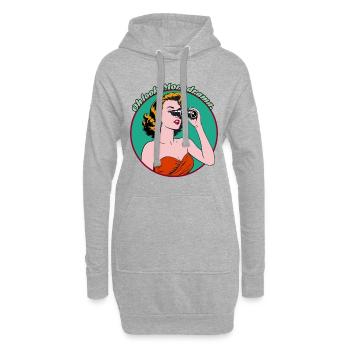 Oh, schau mal. Mehr Drama. - Hoodie-Kleid - Grau meliert - Vorne