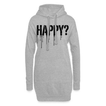 Happy Drip - Heureux ? - Sweat-shirt à capuche long Femme - gris chiné - Devant