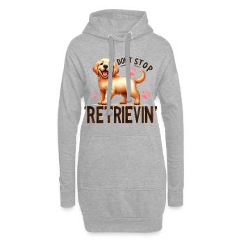 Golden Retriever ne s’arrête pas de récupérer des produits dérivés de design - Sweat-shirt à capuche long Femme - gris chiné - Devant