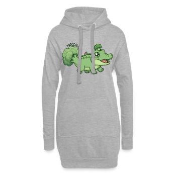 Crocoli brocoli mignon, crocoli - Sweat-shirt à capuche long Femme - gris chiné - Devant